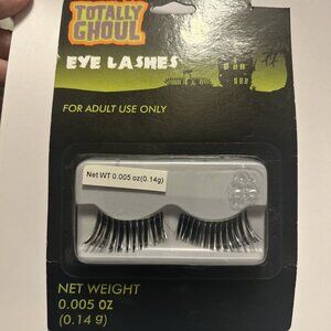 FAKE EYELASHES BLACK WITH SILVER Goth Costume Emo Dress up HALLOWEEN COSTUME New